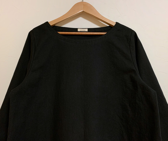 cotton Aラインワンピース (black) 6枚目の画像