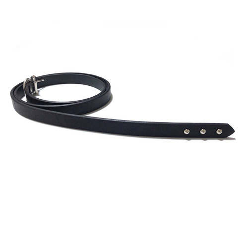 フルスタッズ本革ナローベルト！黒 CALEE - STUDS LEATHER NARROW BELT (BLACK) / スタッズ レザー
