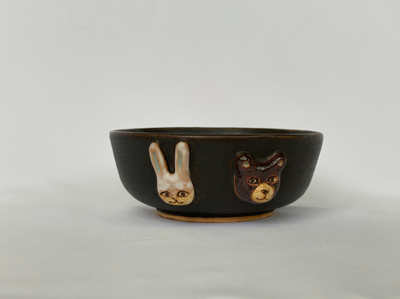 陶器のボウル - 小動物の顔 2枚目の画像