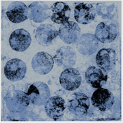 hacolor （YOKO KAWATA）『版画ポスターtitle：polka dots blue』50×50cm 4枚目の画像