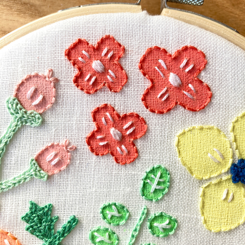 【アウトレット☆送料無料】 HOOP 刺繍枠 北欧風ボタニカル and リボン刺繍 インテリアに 絵画