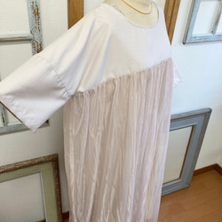 Sale price ★ Wedding after-party dress ❤️ 縮褶薄紗連衣裙 米色粉色（尺碼從 L 到 L 第14張的照片