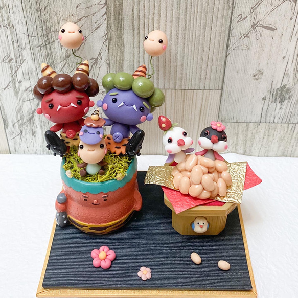 粘土 作家 一点もの 節分 鬼 置物 かざり ギャラリー 展示会
