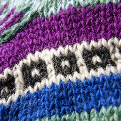 手編みウールニットソックス/ストライプソックス/ウールかぎ針編みストッキング/暖かいウールソックス - ノルディック レインボー 5枚目の画像
