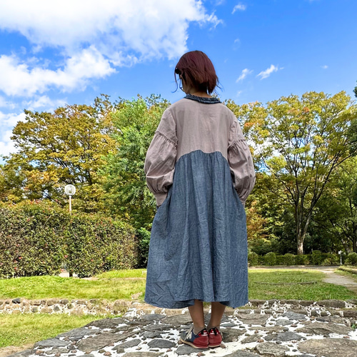 親子セット】ピエロの長袖ブラウス・ワンピース -sakura/ichou- 子供服