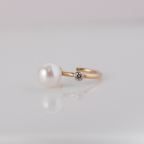 #939C_P 14KGF珍珠和CZ耳環 第2張的照片