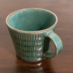 陶器　緑青マグカップ 7枚目の画像