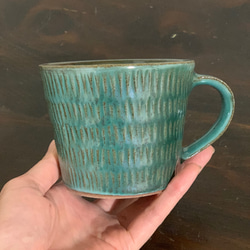 陶器　緑青マグカップ 11枚目の画像