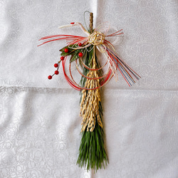 若松に水引きを添えた新年を迎える　和モダン　しめ縄　リース　お正月飾り　注連縄 楽天市場】お正月飾り おしゃれ 玄関 モダン しめ縄 水引飾り 亀