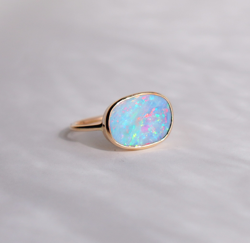 K10ボルダーオパールリング 四角 K10ボルダーオパールリング 四角 ボルダーオパール | STORES