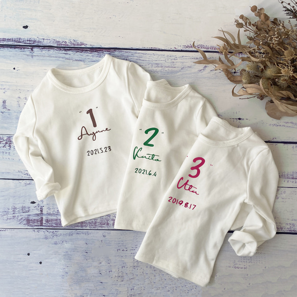 バースデーTシャツ quote! 長袖 80～120サイズ 誕生日 子供服