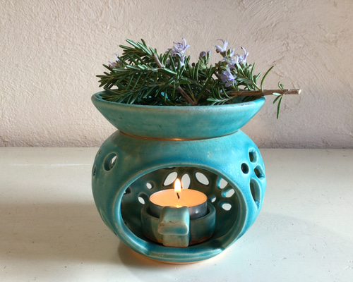 香炉  和モダン風 陶器製  (緑) 香炉 蓋付き 陶器 インセンスホルダー 線香 アロマ アンティーク