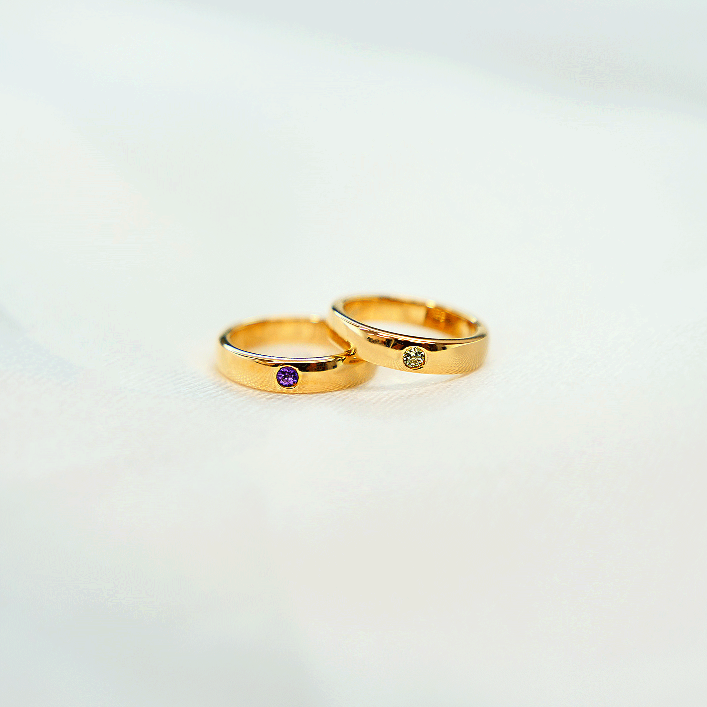 ◇受注制作◇カラーストーン ベビーリング 誕生石 色石 天然石 DB-002