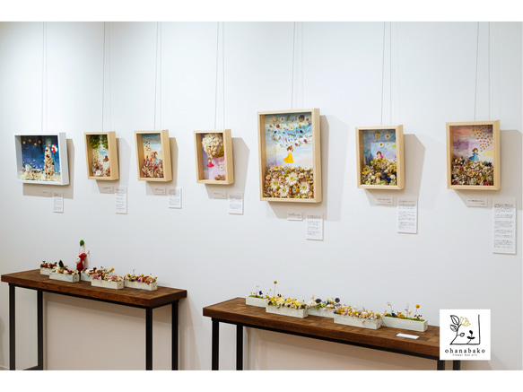 《初個展記念♪》ポストカード/アートカード◎プリザーブドフラワー・ドライフラワーと水彩画の空と花ミクストメディア 4枚目の画像