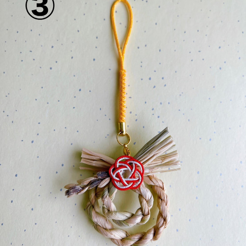 天然稲藁のミニしめ縄 キーホルダー その他雑貨 咲結 ❀emi musbi
