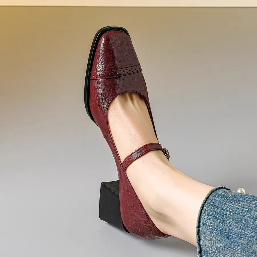 オーダーメイド オーダー靴 外反母趾靴 デザインパンプス ストラップ付きパンプス ハイヒール バックベルト 厚底靴