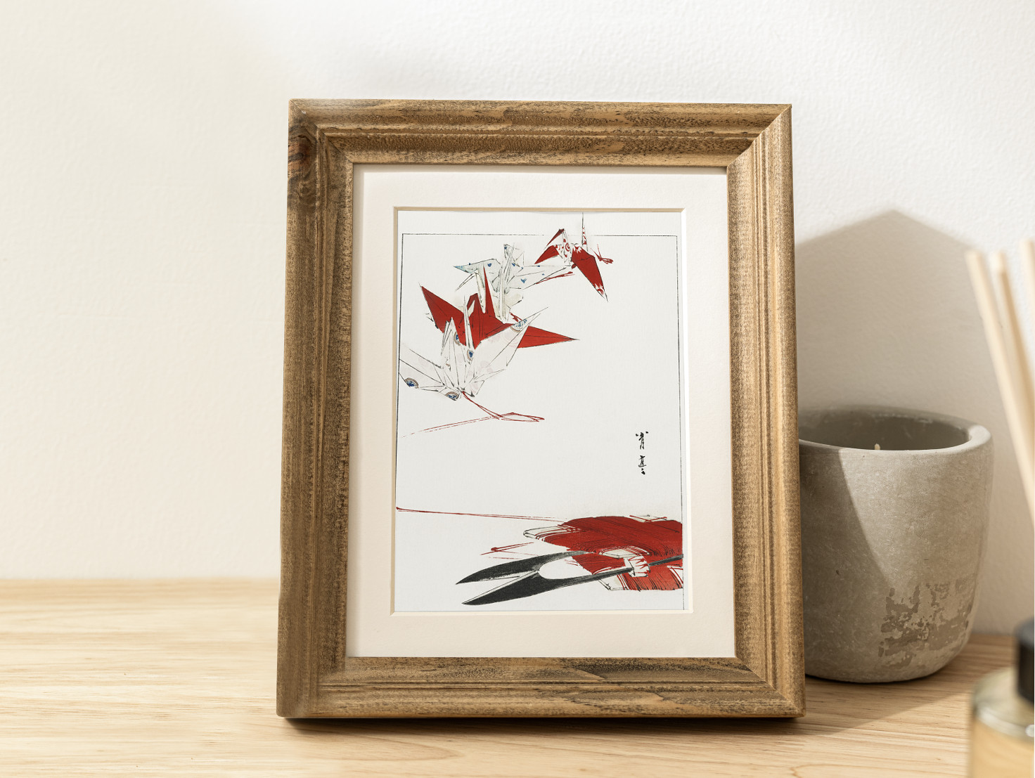 陶板画　リンドウ　額入り　昭和レトロモダン　かわいい絵柄　美術品　和風