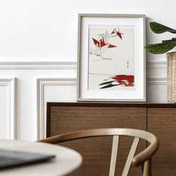 【NO.429】折り鶴と糸切狭の日本画アートポスター☆お正月和柄大正ロマン昭和レトロ2LA3A2A1B5B4B3B2B1 8枚目の画像
