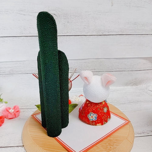 お正月飾り うさぎ 卯年 門松 つまみ細工 ちりめん だるまさんのオマケ