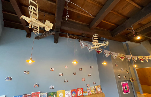 【職人のおまかせ制作】飛行機の木工模型モビール 3枚目の画像