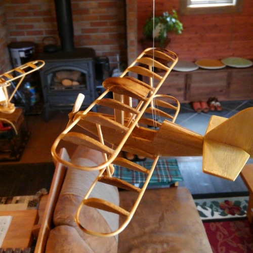 職人のおまかせ制作】飛行機の木工模型モビール モビール craft SATO