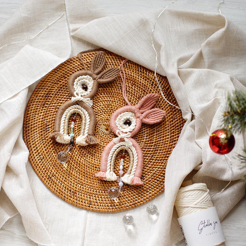 マクラメうさぎさんのサンキャッチャー サンキャッチャー Ruan aree