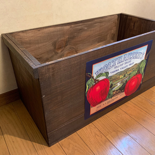 アメリカンレトロ ウッドボックス 木箱 りんご箱 ワイン箱 収納箱 木製