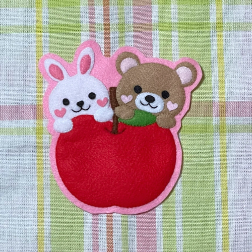 うさぎとニンジン フェルト名札 ワッペン その他入園グッズ