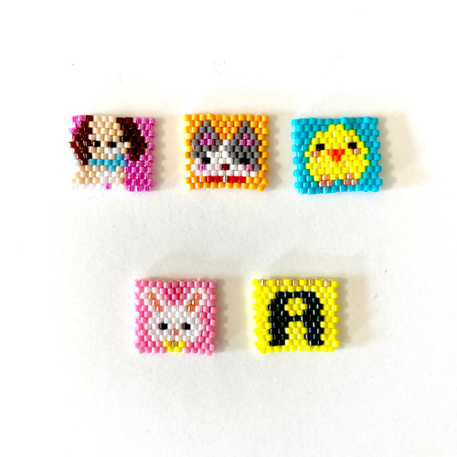 クリップキーホールダー／ビーズ織りモチーフの可愛いクリップ式