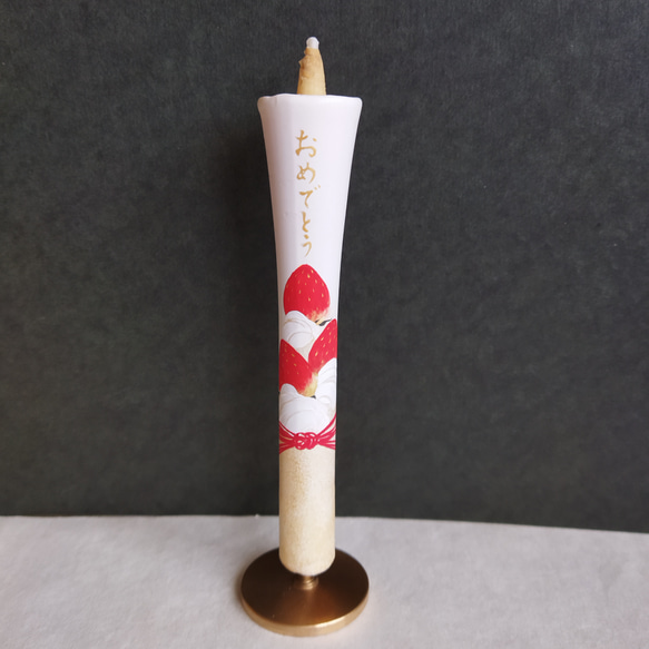 【お祝いろうそく】『甘い灯り』花ろうそく　苺ケーキ　誕生日　和蠟燭　伝統工芸品　キャンドル　Japanesecandle 6枚目の画像