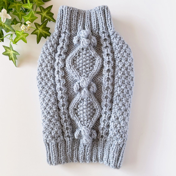 犬手編みセーター とじはぎのないワンコセーター【犬服・編み図】 | サポトリコ