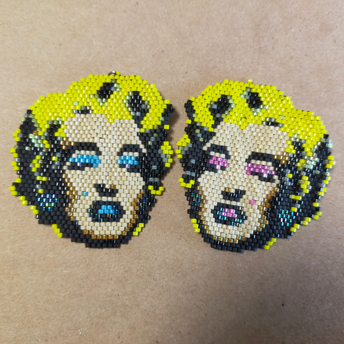 マリリンモンロー アンディウォーホル ビーズアート ピアス（その他