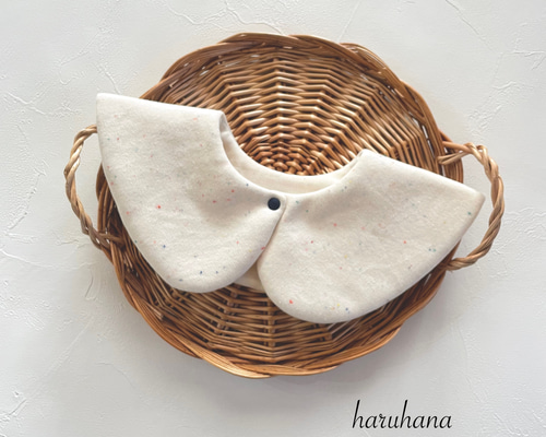 再販★ピンクマーカーたて×ナチュラルライラック★ ハンドメイド　シンプル　スタイ 再販✺人気♪】付け襟風シンプルスタイ✺カラーネップ スタイ
