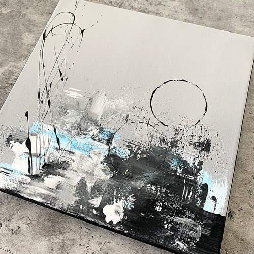 超人気新品 大きめ 約30×30㎝ 現代アート モダン アート 抽象画 原画 絵画 絵画