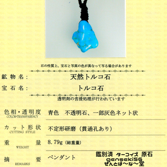 鑑別済 ターコイズ 原石 genseki56 | せんとば～な～堂 8th
