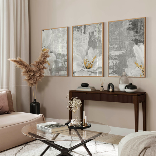 ベージュ　グレー　おしゃれ　絵画　絵　抽象画　アート作品　インテリア Amazon.co.jp: ベージュとグレーの抽象ウォールアート ニュートラル