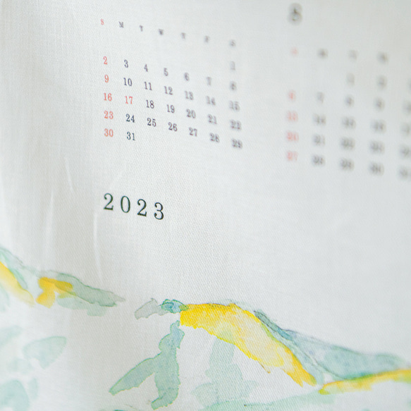 ファブリックカレンダー（2023年1月はじまり）：川原真由美 4枚目の画像
