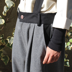 冬季限定 ◉溫暖可愛的2way背帶褲淺灰色 第10張的照片