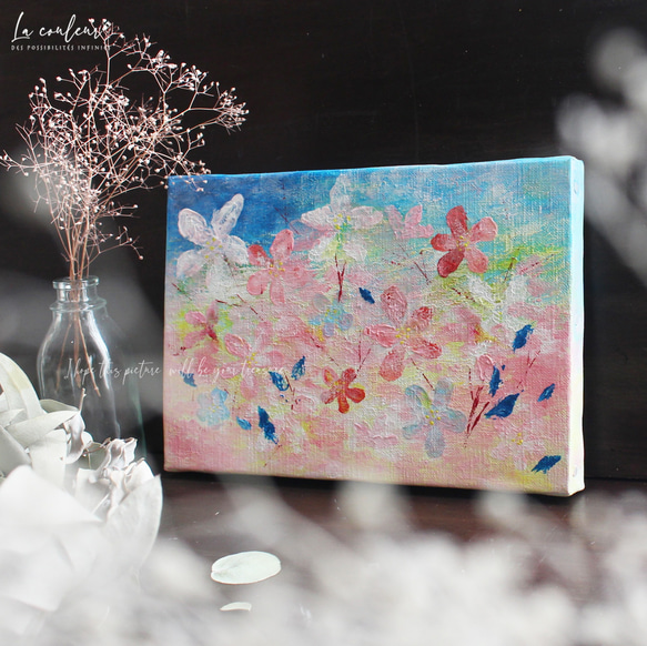 【特集掲載】【原画】風と桜の花　227×158mm　（SMサイズ） 8枚目の画像