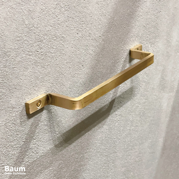 送料無料／[Brass Bar Hanger]真鍮バーハンガー ドア取手 傘掛け 植物