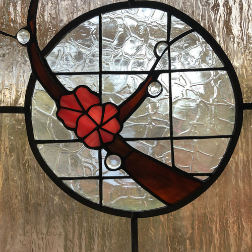 ステンドグラスパネル 壁掛け 窓掛け 梅の花 お母さんの日ギフト 花見