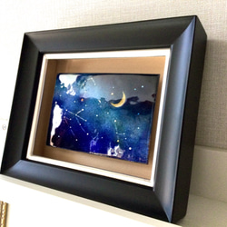 【新作2021】星座BOX(M)-G  一点もの　七宝焼　七宝絵画　アート　インテリア　星座　宇宙 2枚目の画像