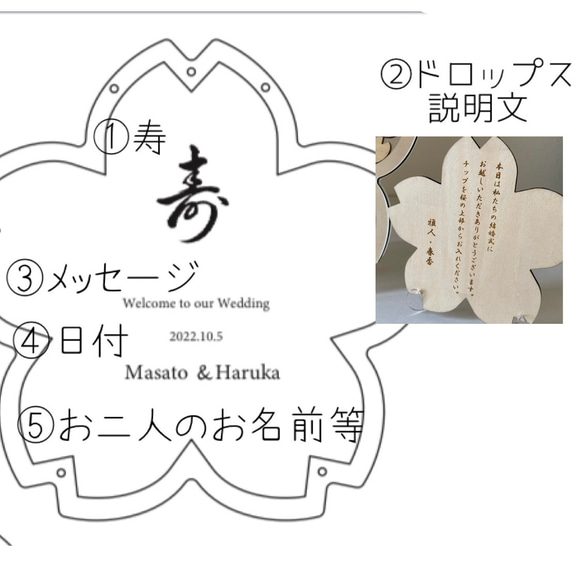 ゲスト参加型　ウェディングドロップス　桜　ウェディングボード　ハートドロップス　桜 