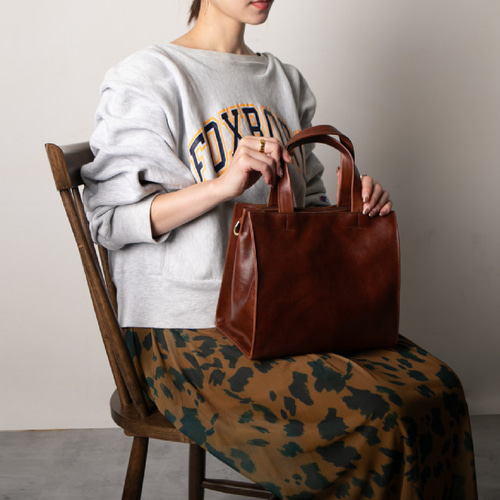 (極美品) ショルダートート イタリアンレザー ≪受注生産≫大阪鞄イタリアンレザートート・中 osk-y3 | Leather Shop