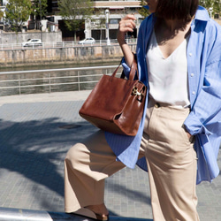 【限時特惠，享25%折扣】【便捷收納，分類整理】義大利真皮包，酒紅色 HAB017 第15張的照片