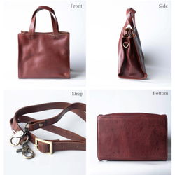 【限時特惠，享25%折扣】【便捷收納，分類整理】義大利真皮包，酒紅色 HAB017 第16張的照片