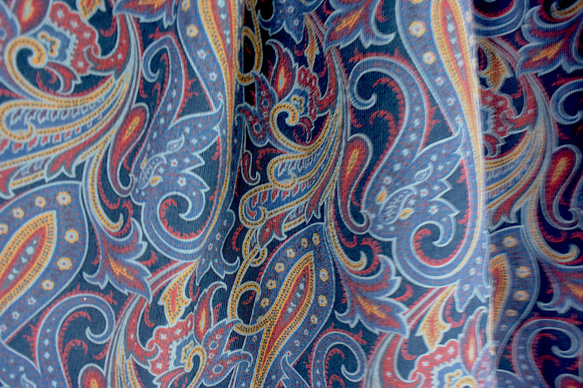 ペイズリー柄のコーデュロイロングスカート ネイビー 7枚目の画像