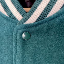 [男女皆宜] Melton x 擊球被子寒冷天氣體育場夾克 [撞球綠] 第13張的照片