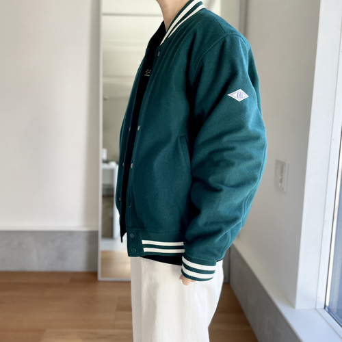 ユニセックス 】メルトン×中綿キルト 防寒スタジャン【ビリヤード