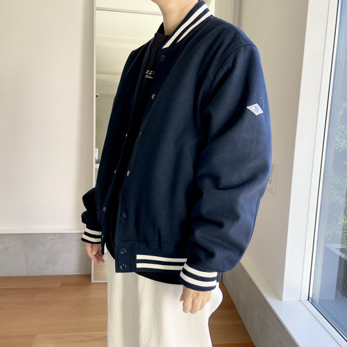 ユニセックス 】メルトン×中綿キルト 防寒スタジャン【ビリヤード